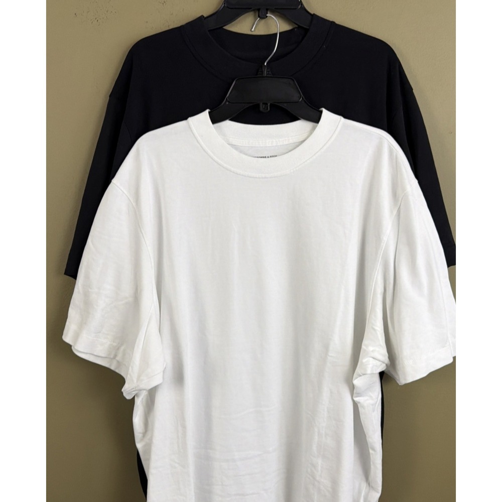 Abercrombie & Fitch 2- Pack Premium Heavyweight 2.0 Tees. Black/White Men's XL